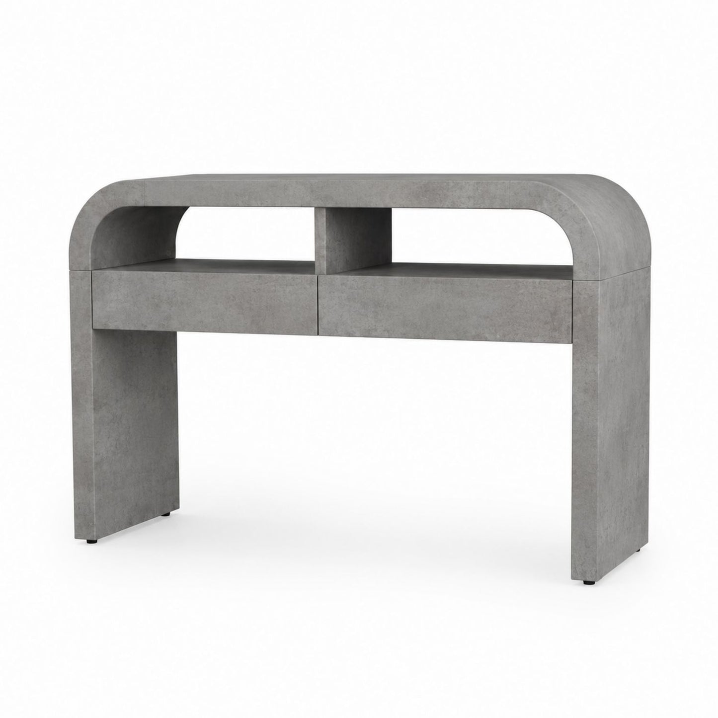 Concrete Console Table with Storage Grey 120cm