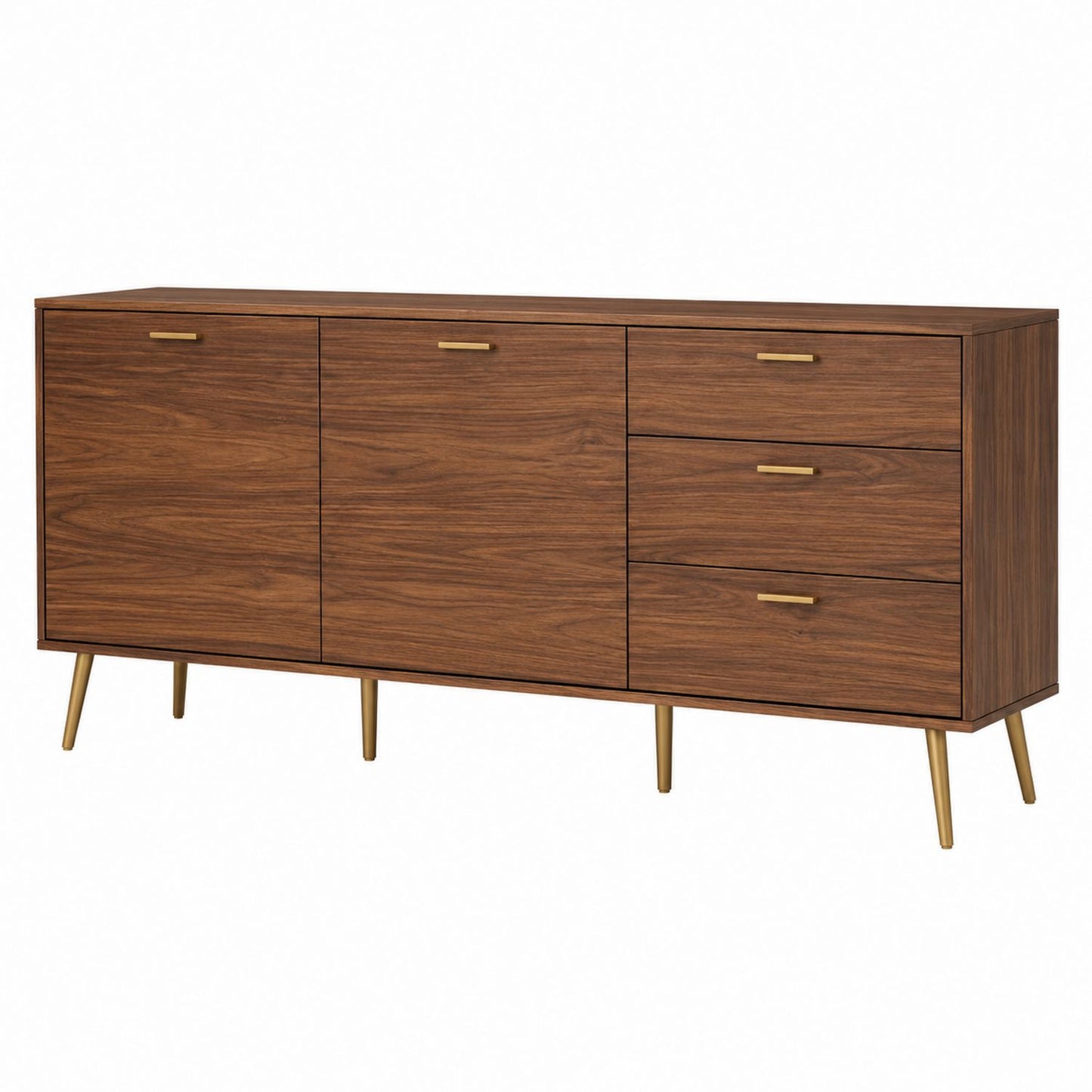 Wooden Buffet Sideboard with Metal Legs 70in