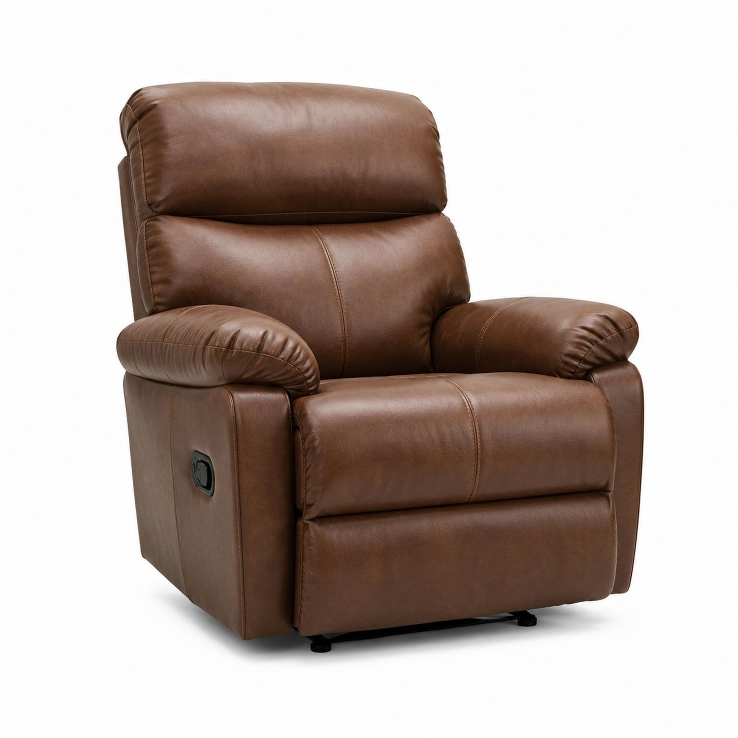 Recliner Chair Faux Leather Brown with Manual Reclining