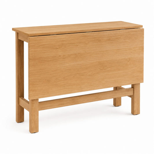 Solid Oak Drop Leaf Dining Table Rectangular 120x60 cm