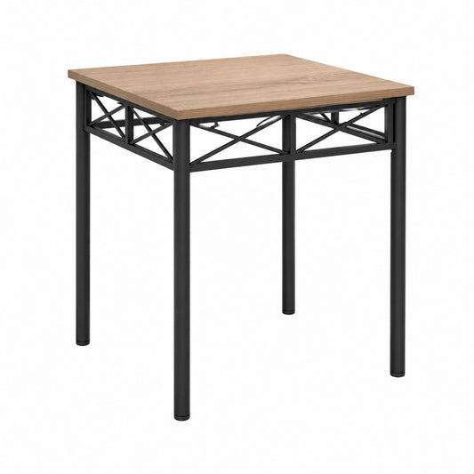 Square Dining Table with Wood Top and Metal Frame 75x75x75 cm