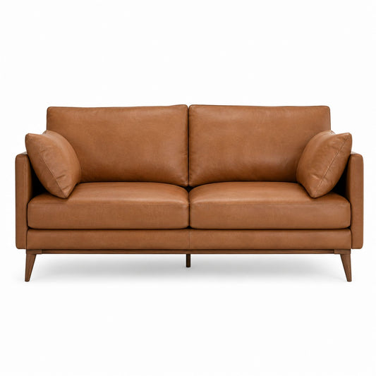 Genuine Leather Sofa Brown 200cm x 90cm x 85cm